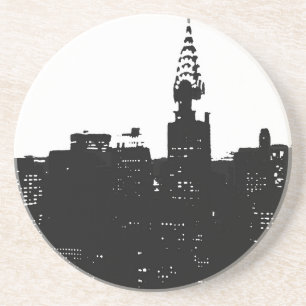 Pop Art New York Silhouette Zandsteen Onderzetter
