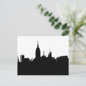 Pop Art New York Skyline Silhouette Briefkaart (Staand voorkant)
