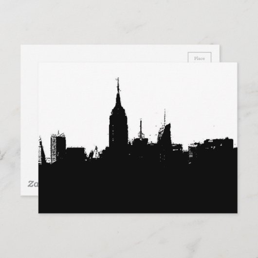 Pop Art New York Skyline Silhouette Briefkaart (Voorkant / Achterkant)