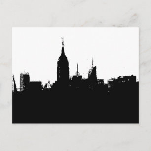 Pop Art New York Skyline Silhouette Briefkaart
