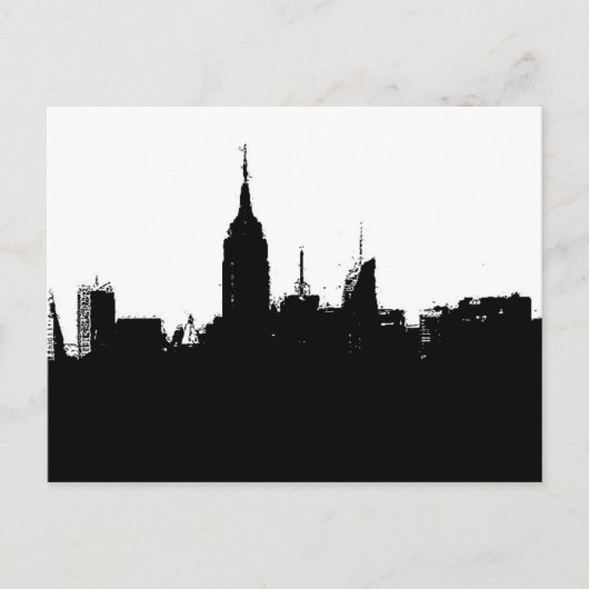 Pop Art New York Skyline Silhouette Briefkaart (Voorkant)