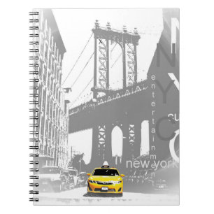 Pop Art Nyc Yellow Taxi New York City Brooklyn Notitieboek