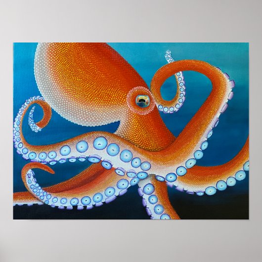 Pop Art Octopus Fine Art Print Waarde Poster Papie (Voorkant)