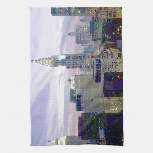 Pop Art Oil Paint Effect New York Theedoek (Verticaal)