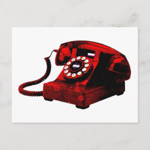 Pop Art Old Desk Telefoon Box Briefkaart