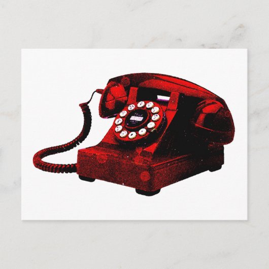 Pop Art Old Desk Telefoon Box Briefkaart (Voorkant)