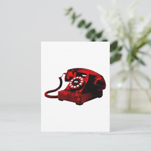 Pop Art Old Desk Telefoon Box Briefkaart (Staand voorkant)