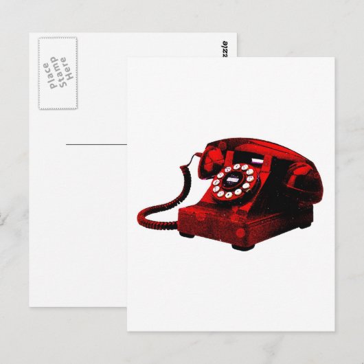 Pop Art Old Desk Telefoon Box Briefkaart (Voorkant / Achterkant)