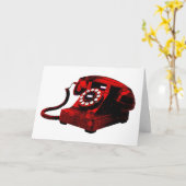 Pop Art Old Desk Telefoon Box Kaart (Gele Bloem)