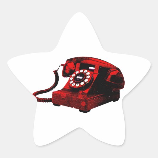 Pop Art Old Desk Telefoon Box Ster Sticker (Voorkant)