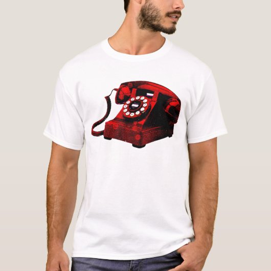 Pop Art Old Desk Telefoon Box T-shirt (Voorkant)