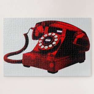 Pop Art Old Desk Telephone Box Legpuzzel