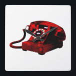 Pop Art Old Desk Telephone Box Square Walllock Vierkante Klok<br><div class="desc">Old Retro Telephone Box Pop Art Style Digital Artwork</div>