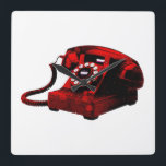 Pop Art Old Desk Telephone Box Square Walllock Vierkante Klok<br><div class="desc">Old Retro Telephone Box Pop Art Style Digital Artwork</div>