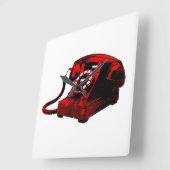 Pop Art Old Desk Telephone Box Square Walllock Vierkante Klok (Hoek)