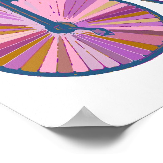 Pop Art Old Fashioned Unicycle Pattern in roze Poster (Hoek)