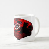 Pop Art Old Red Desk Telefoon Box Koffiemok (Voorkant rechts)