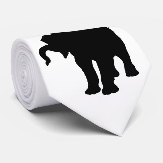 Pop Art Olifant Silhouet Stropdas (Opgerold)