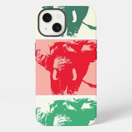 Pop Art Olifanten iPhone Hoesje (Achterkant)