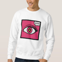 Pop Art Oog Opvulbaar Roze Doos Wow Tekst