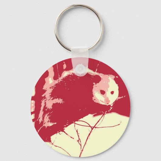 Pop Art Opossum Sleutelhanger (Voorkant)