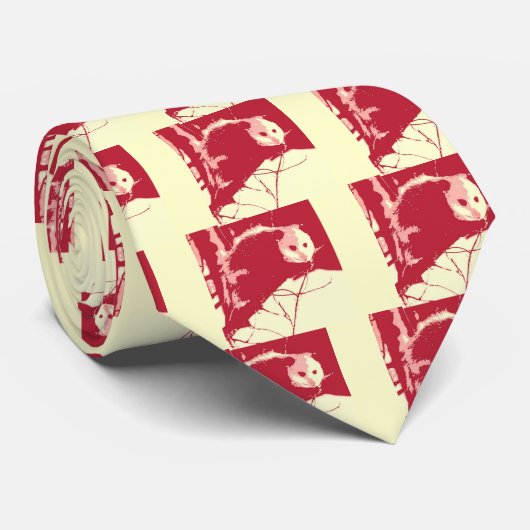 Pop Art Opossum Stropdas (Opgerold)