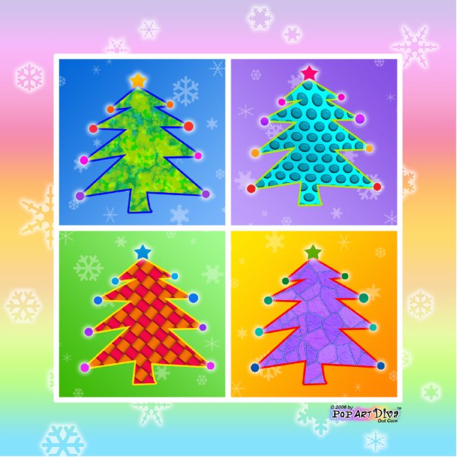 Pop Art Ornament kerstbomen Fotobeeldje Ornament (Voorkant)