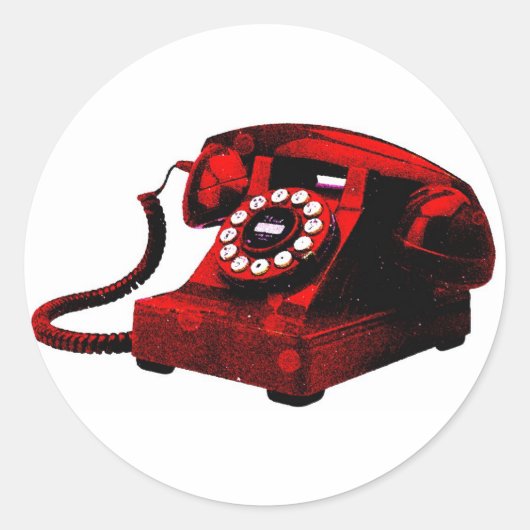 Pop Art Oude Bureau Telefoon Box Sticker (Voorkant)