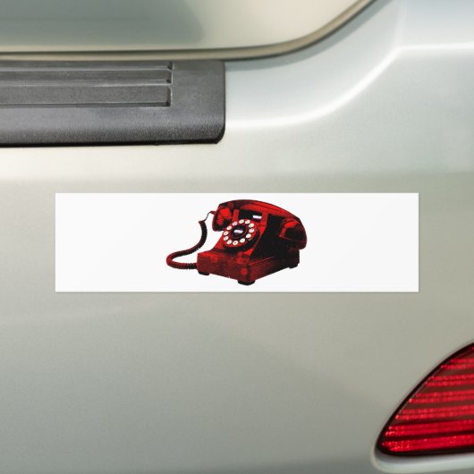 Pop Art Oude Bureautelefoon Box Bumpersticker (Op auto)