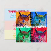 Pop art owl 60s themafag kaart (Voorkant / Achterkant)