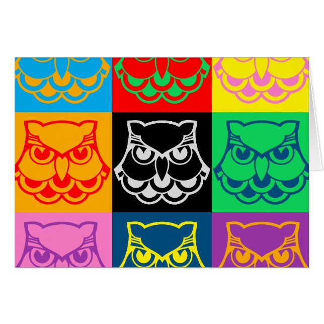 Pop Art Owl Face (Voorkant Horizontaal)