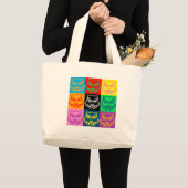 Pop Art Owl Face Grote Tote Bag (Voorkant (product))