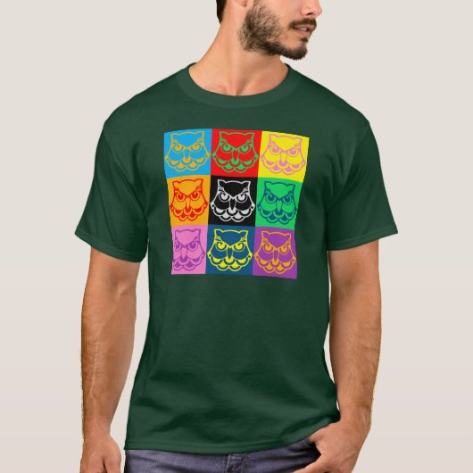 Pop Art Owl Face T-shirt (Voorkant)