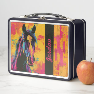 Pop Art Paard Aangepaste Metalen Lunchbox