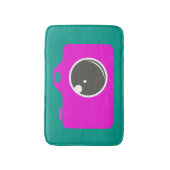 Pop Art Paarse camera Groen Badmat (Voorkant Verticaal)