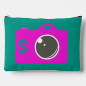Pop Art Paarse camera Groen monogram Etui (Voorkant)