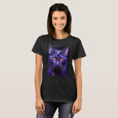 Pop Art Paarse Kat T-shirt (Voorkant volledig)