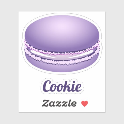 Pop Art Paarse Macaron Cookie Sticker (Vel)