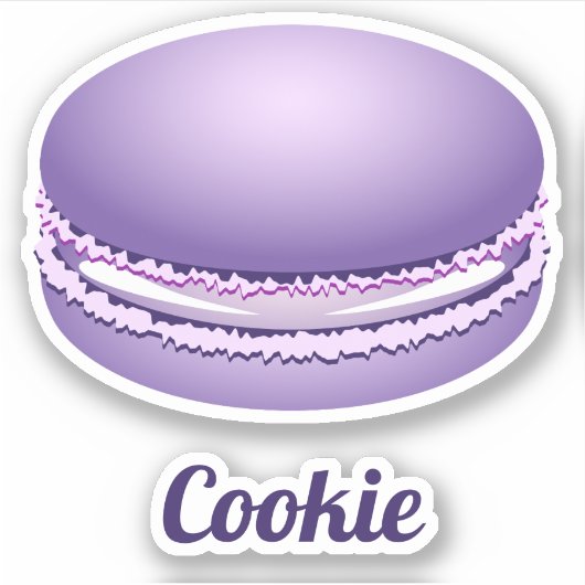 Pop Art Paarse Macaron Cookie Sticker (Voorkant)