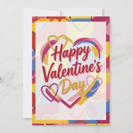 Pop Art Painterly Valentine's Day Postcard Feestdagenkaart (Voorkant)