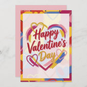 Pop Art Painterly Valentine's Day Postcard Feestdagenkaart (Voorkant / Achterkant)