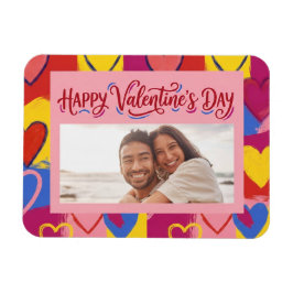 Pop Art Painterly Valentine's Day Postcard  Magneet