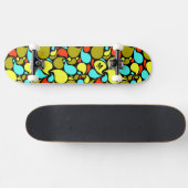 Pop Art Paisley Monogram Persoonlijk Skateboard (Horizontaal)
