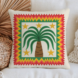 Pop Art Palmboom Illustratie Tropisch Retro Kussen