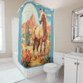 Pop Art Palomino Desert Horse Douchegordijn (In situ)