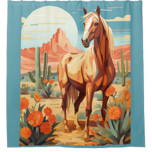 Pop Art Palomino Desert Horse Douchegordijn