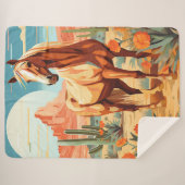 Pop Art Palomino Desert Horse Sherpa Deken (Voorkant (horizontaal))