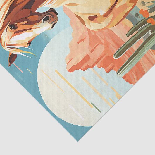 Pop Art Palomino Desert Horse Tissuepapier (Detail)