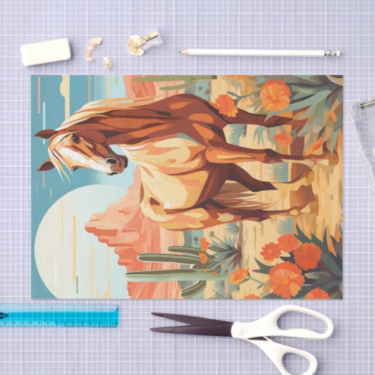Pop Art Palomino Desert Horse Tissuepapier (Craft)