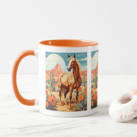 Pop Art Palomino Woestijnpaard Mok (Met donut)